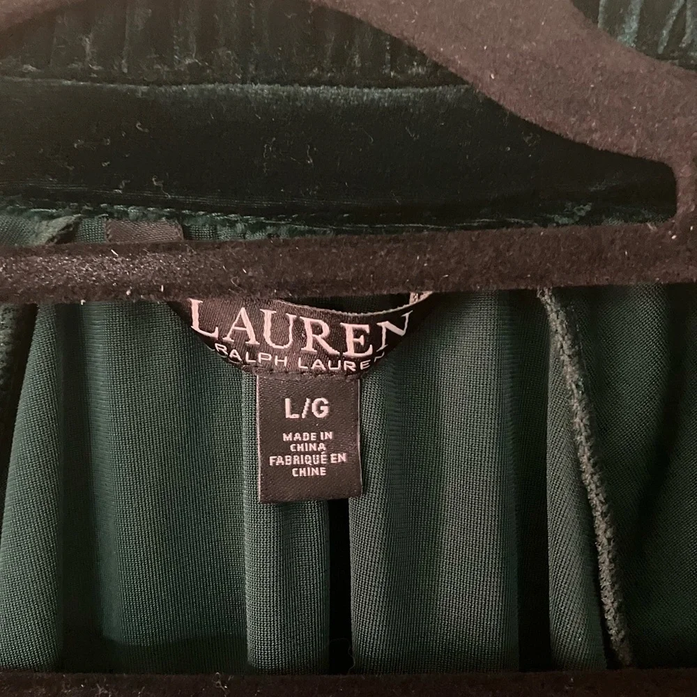 Ralph Lauren black label green emerald velvet long puff sleeve top blouse - Picture 3 of 4